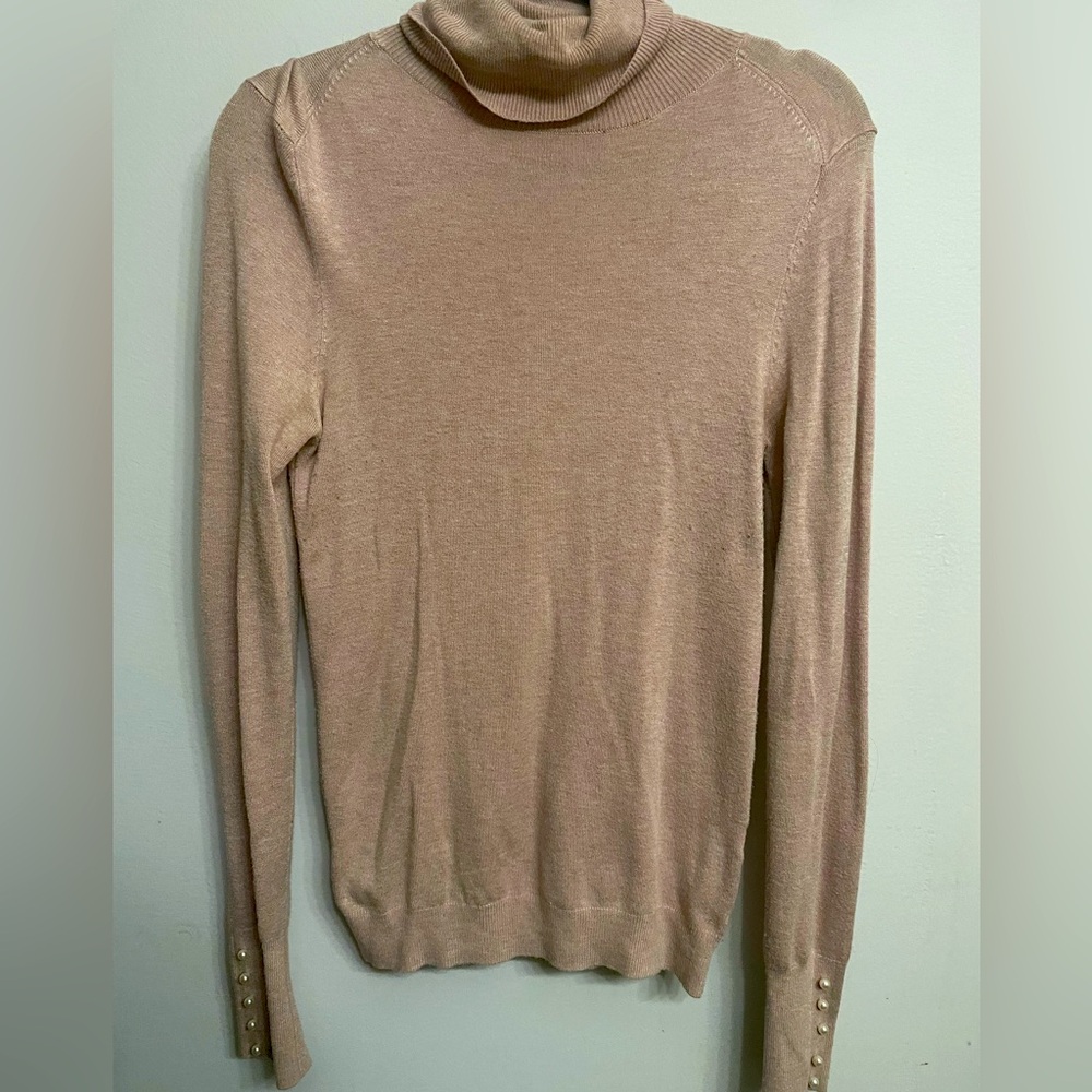 Zara long sleeve baby pink turtleneck sweater. Good condition